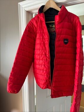 La Martina Red Quilted Puffer Jacket